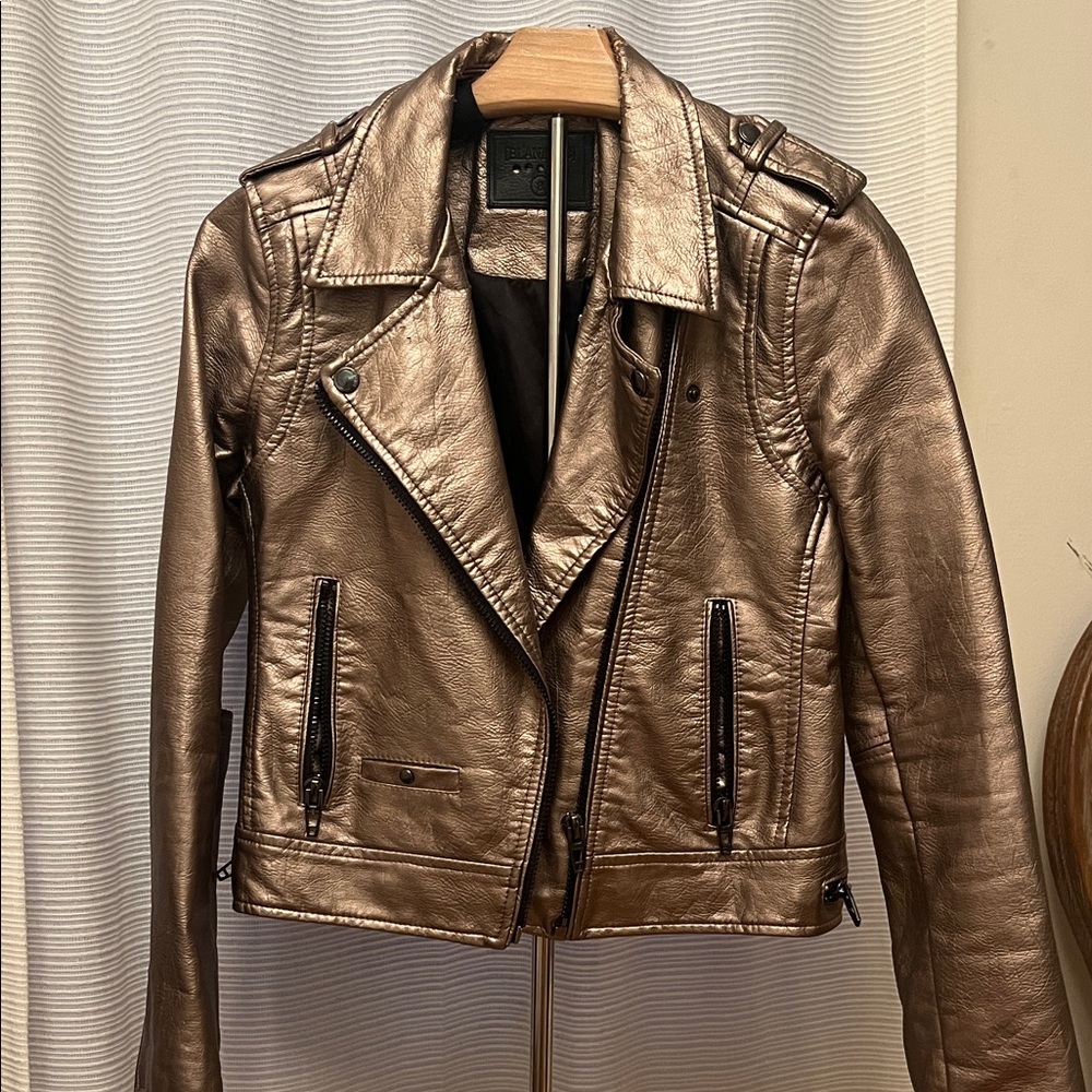 Blank NYC Metallic Bronze Leather Jacket